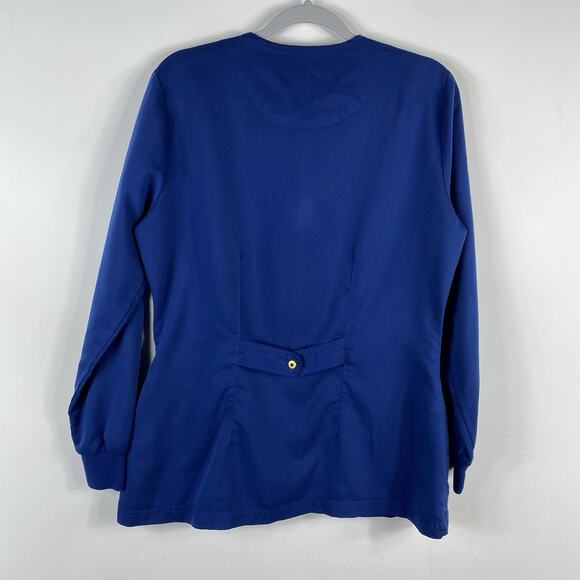 Grey's Anatomy Women's Sz Medium Jamie 4-Pocket Crewneck Snap Front Scrub Jacket - Picture 2 of 4